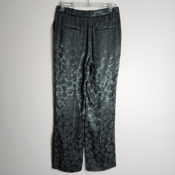RAG & BONE Jarvis Floral Jacquard Trousers In Grey Forest Size 6 - Picture 9 of 16